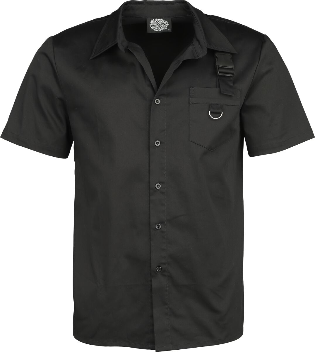 Chemise manches courtes Gothic de H&R London - Chemise Noire - L à 4XL - pour Homme - noir - H&R London
