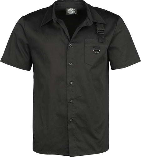 Chemise manches courtes Gothic de H&R London - Chemise Noire - L à 4XL - pour Homme - noir - H&R London