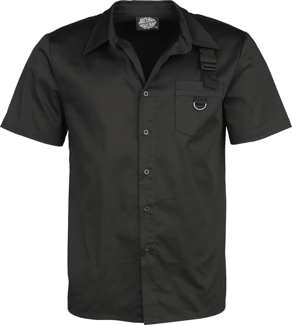 Chemise manches courtes Gothic de H&R London - Chemise Noire - L à 4XL - pour Homme - noir - H&R London