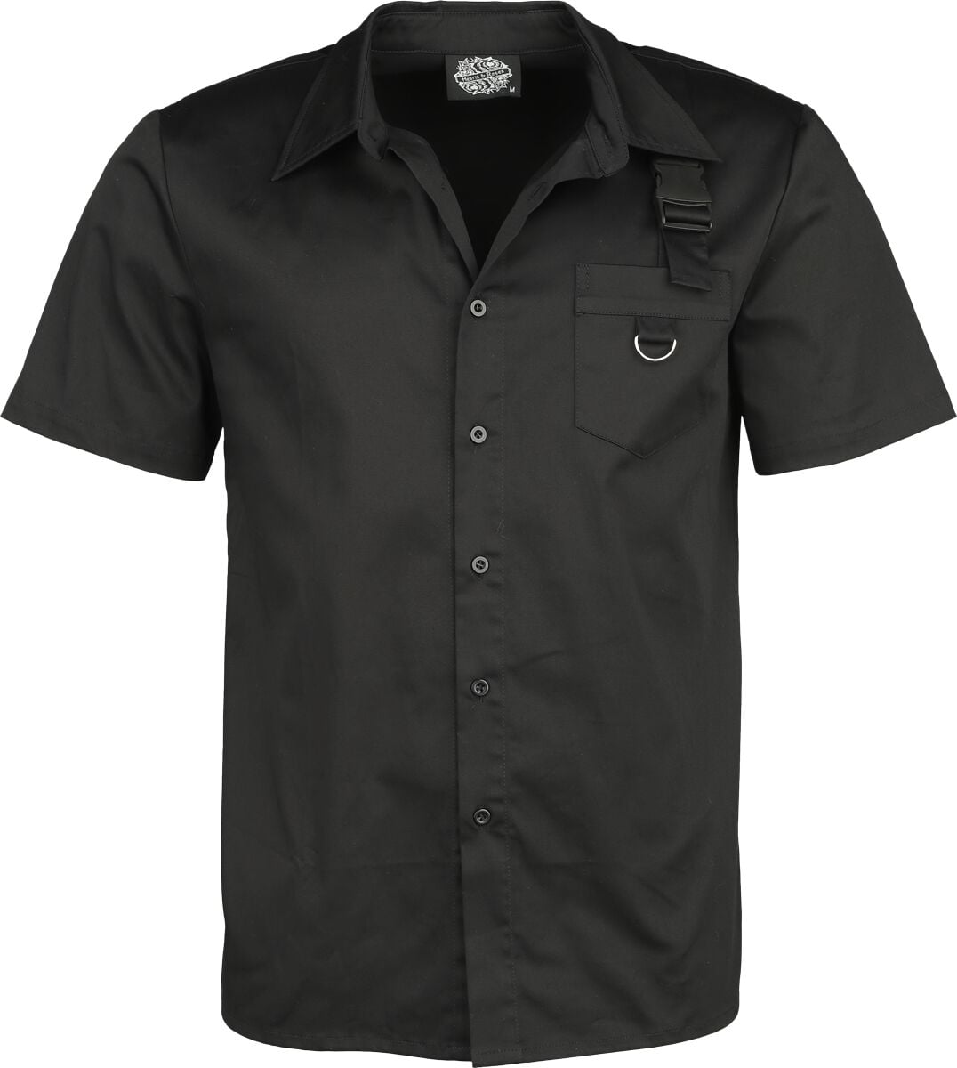 Chemise manches courtes Gothic de H&R London - Chemise Noire - S à 4XL - pour Homme - noir - H&R London