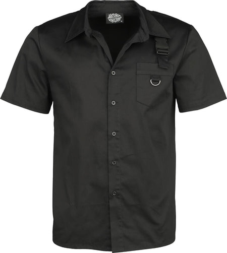 Chemise manches courtes Gothic de H&R London - Chemise Noire - S à 4XL - pour Homme - noir - H&R London