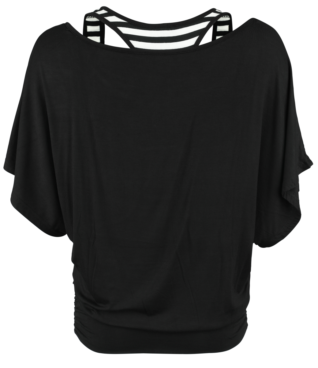 T-Shirt Manches courtes  de Forplay - Jean - S à XXL - pour Femme - noir/blanc - Forplay - View 2