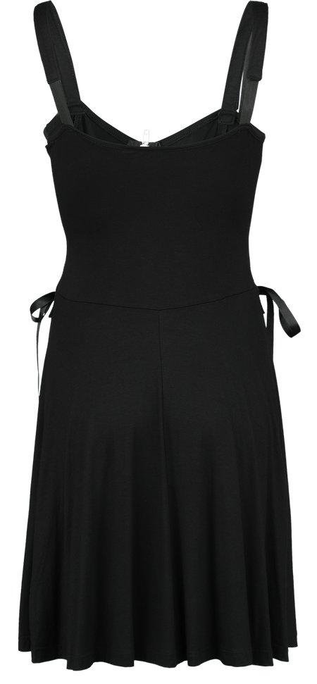 Robe mi-longue Gothic de Gothicana by EMP - Short Dress With Lacing and Straps - S à XXL - pour Femme - noir - Gothicana by EMP - View 2