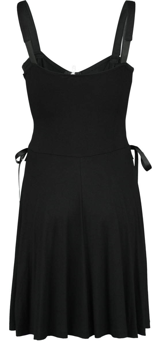 Robe mi-longue Gothic de Gothicana by EMP - Short Dress With Lacing and Straps - S à XXL - pour Femme - noir - Gothicana by EMP - View 2