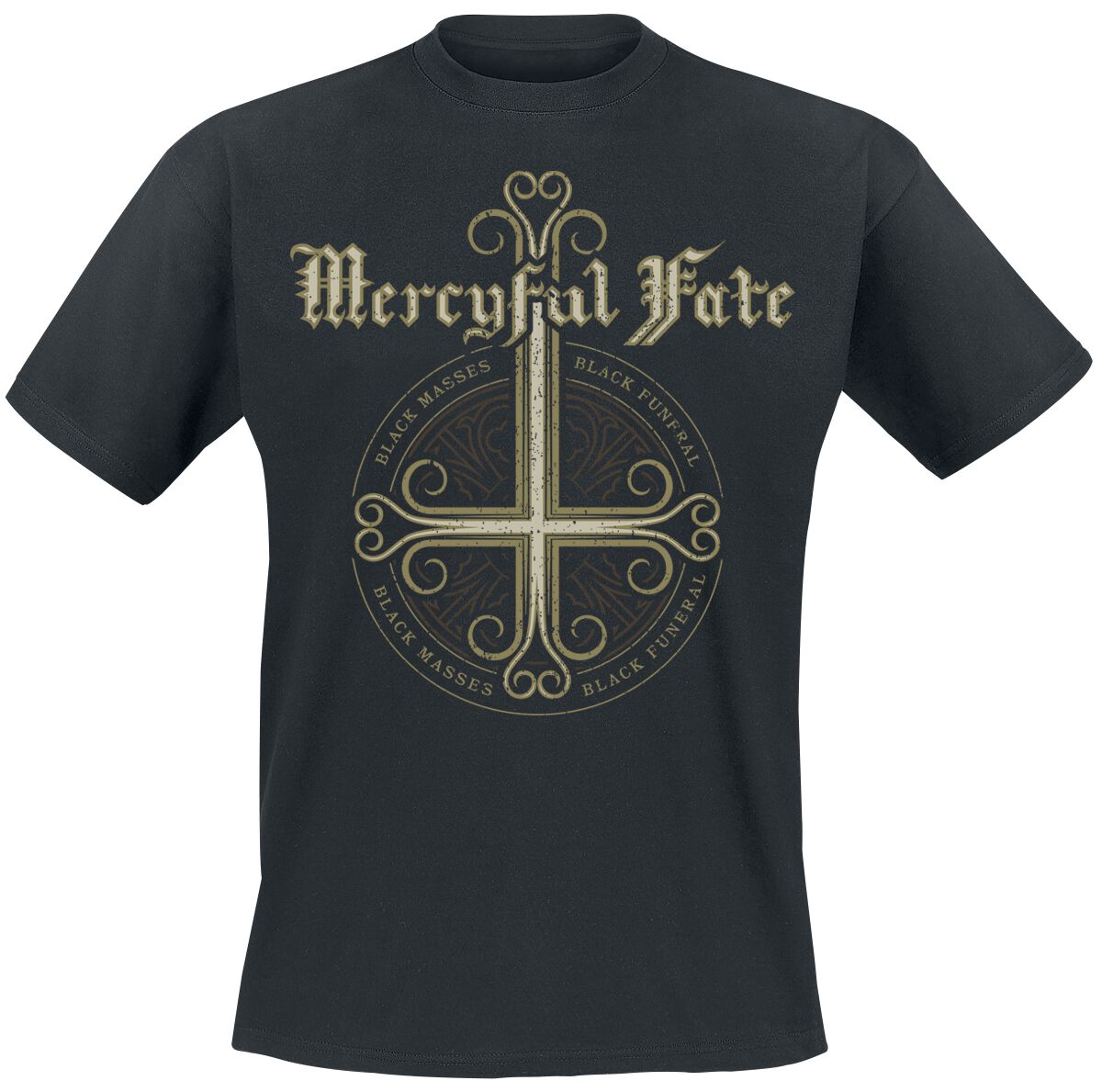 T-Shirt Manches courtes  de Mercyful Fate - Black Funeral Cross - M à 3XL - pour Homme - noir - Mercyful Fate