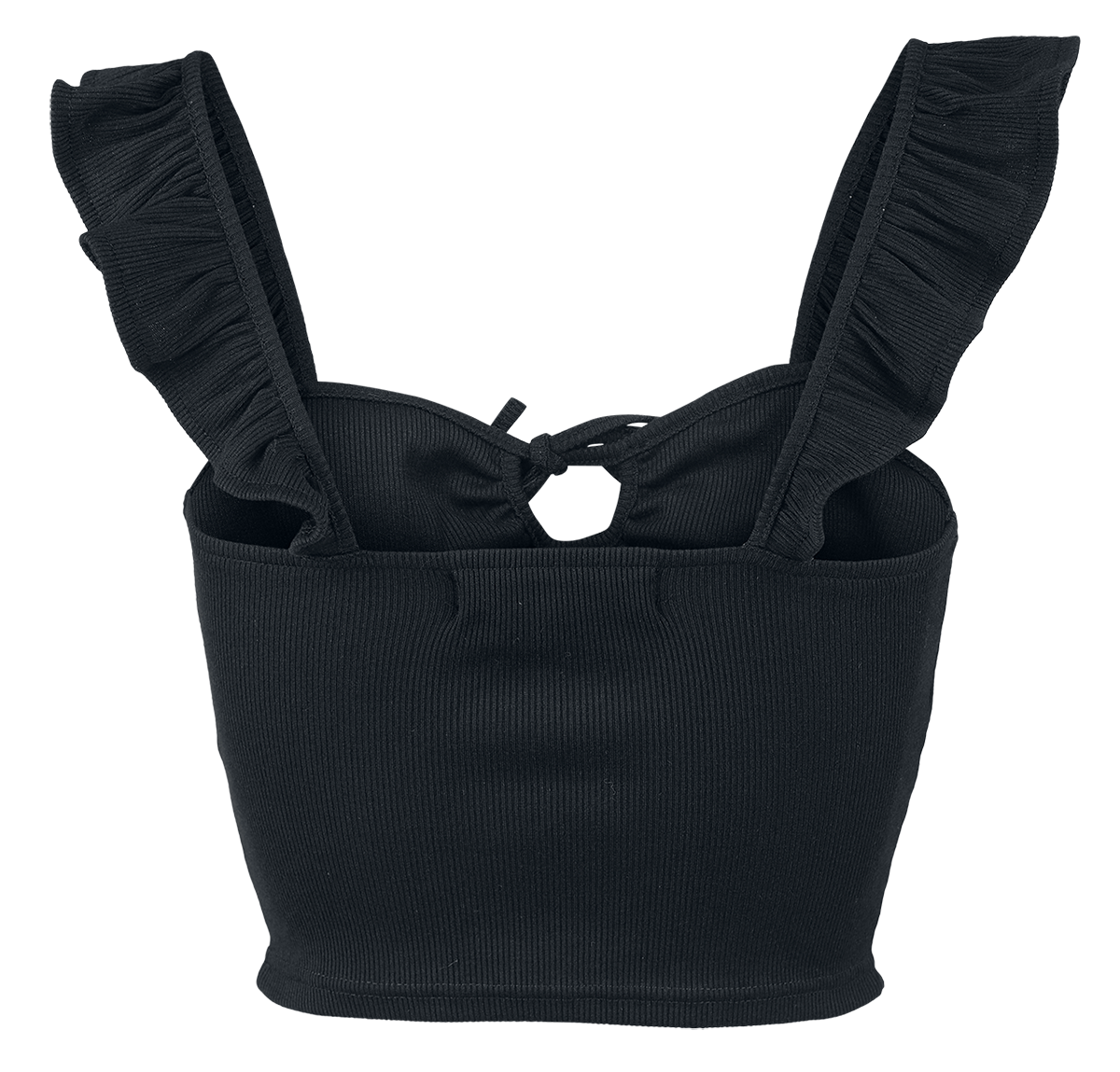 Top  de Black Premium by EMP - Crop Top avec Volants & Dentelle - L à XL - pour Femme - noir - Black Premium by EMP - View 2