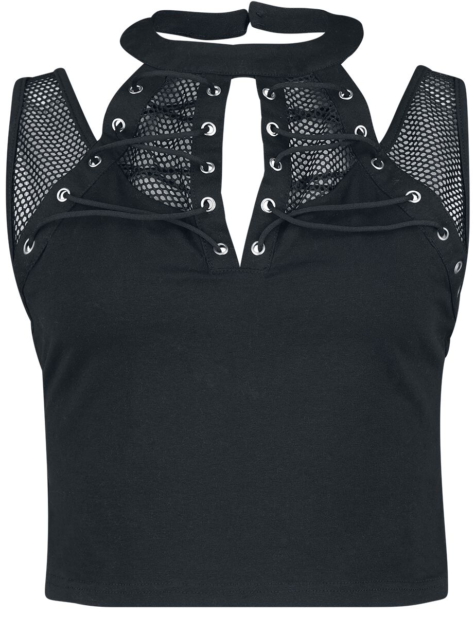 Top Gothic de Banned Alternative - Chalice Mesh And Laced Top - XS à L - pour Femme - noir - Banned Alternative