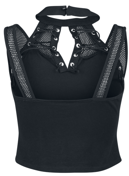 Top Gothic de Banned Alternative - Chalice Mesh And Laced Top - XS à L - pour Femme - noir - Banned Alternative - View 2