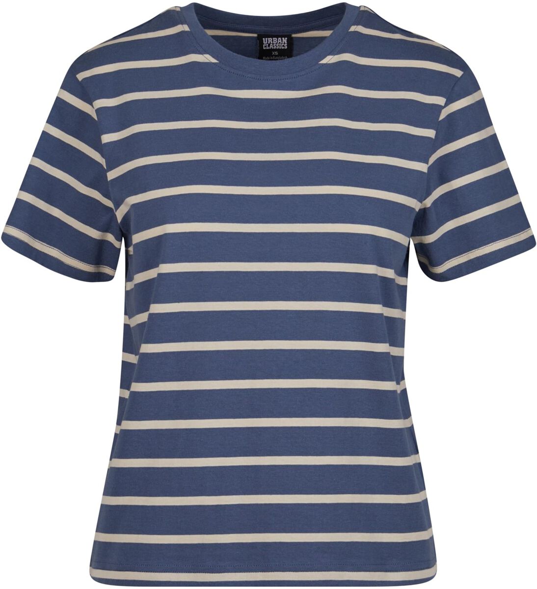 T-Shirt Manches courtes  de Urban Classics - Ladies Striped Boxy Tee - XS à 4XL - pour Femme - bleu - Urban Classics