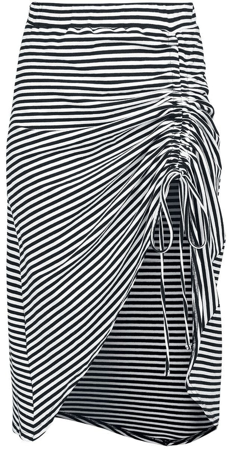 Jupe mi-longue Rockabilly de Banned Retro - Beach Breeze Skirt - L à 4XL - pour Femme - noir/blanc - Banned Retro