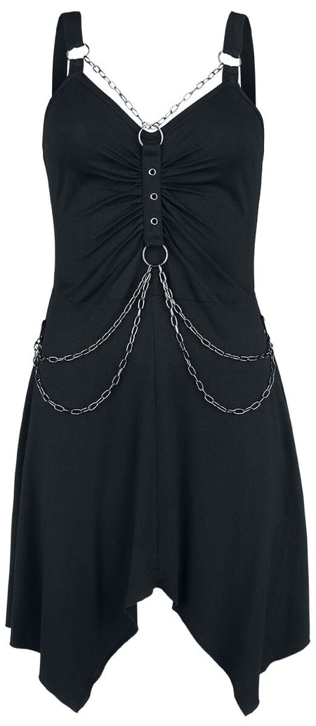 Robe courte Gothic de Gothicana by EMP - Short Dress With Chains - S à XXL - pour Femme - noir - Gothicana by EMP