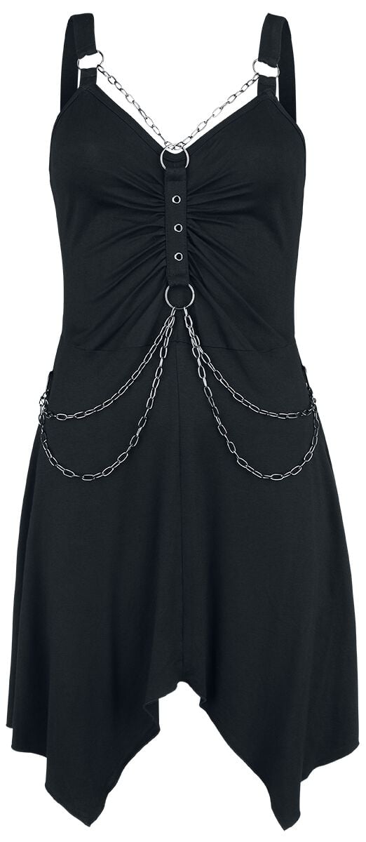 Robe courte Gothic de Gothicana by EMP - Short Dress With Chains - S à XXL - pour Femme - noir - Gothicana by EMP