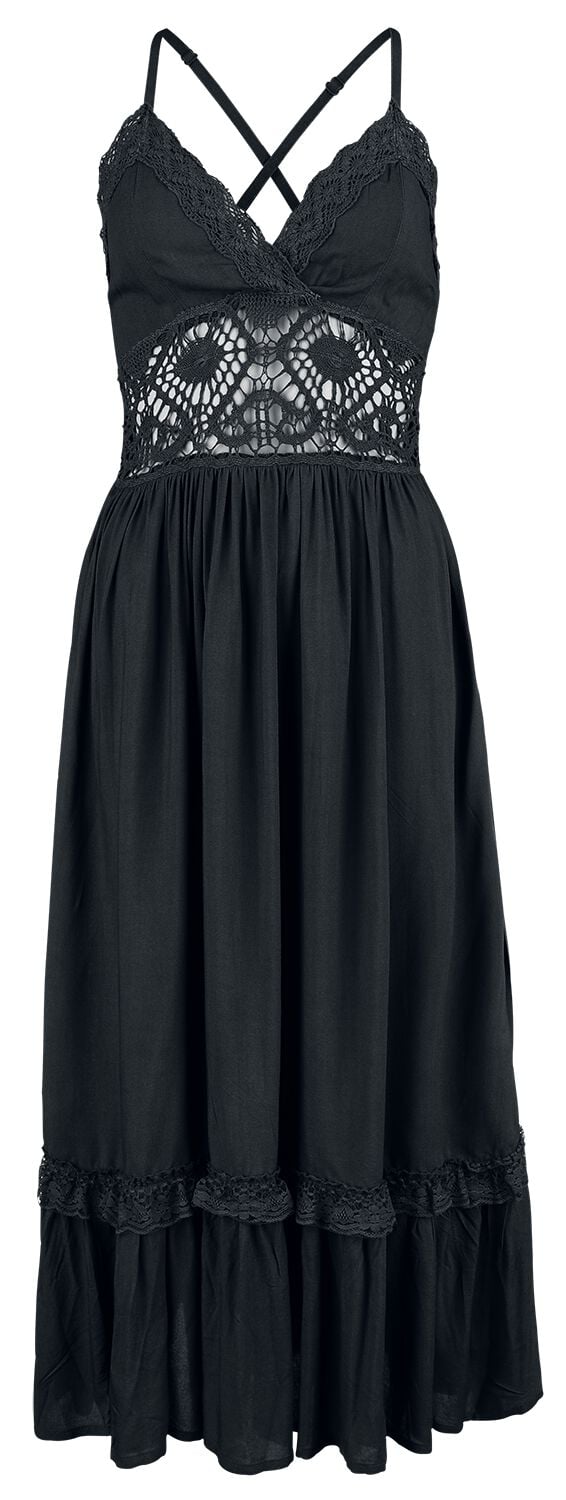 Robe longue Gothic de Gothicana by EMP - Robe Longue Avec Dentelle - S à XXL - pour Femme - noir - Gothicana by EMP