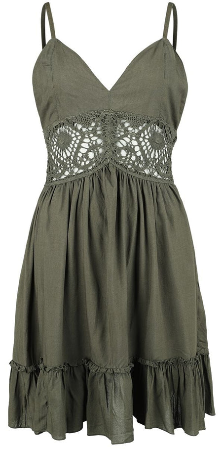 Robe courte Gothic de Gothicana by EMP - Robe Courte avec Dentelle - L à XXL - pour Femme - vert - Gothicana by EMP
