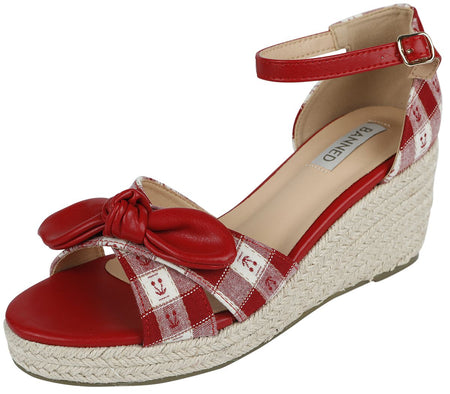 Talons hauts Rockabilly de Banned Retro - Free Spirit Soles - EU38 à EU40 - pour Femme - rouge/blanc - Banned Retro