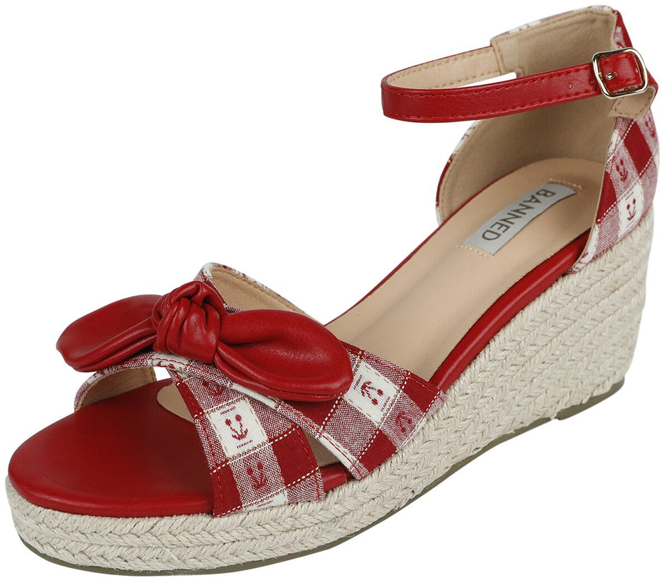 Talons hauts Rockabilly de Banned Retro - Free Spirit Soles - EU38 à EU40 - pour Femme - rouge/blanc - Banned Retro