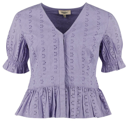 Chemisier Rockabilly de Timeless London - Jolene Blouse - XS à XL - pour Femme - lilas - Timeless London