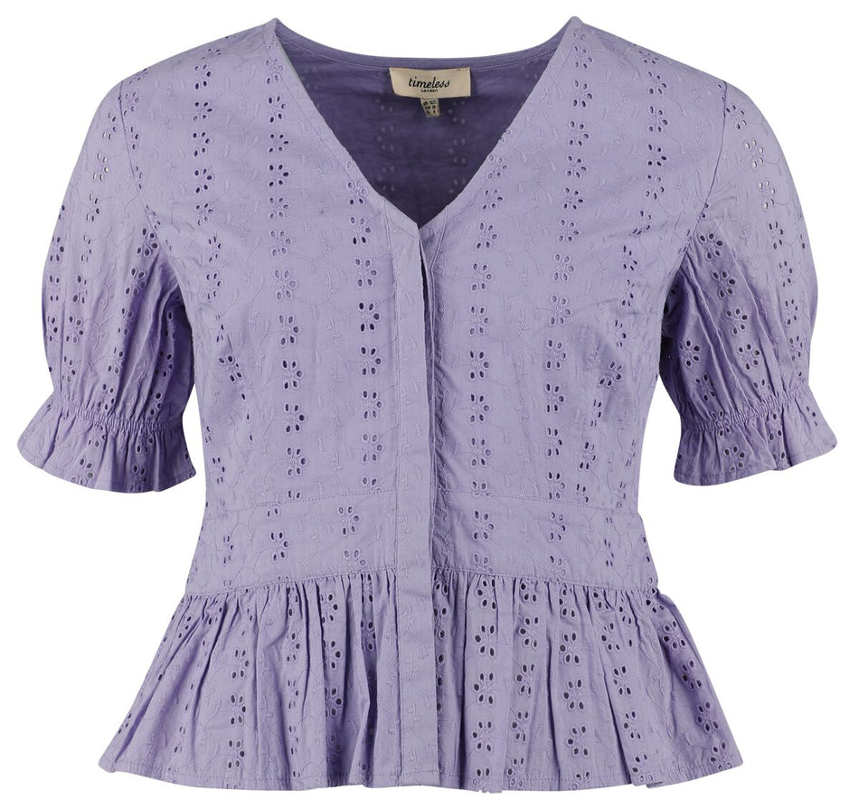 Chemisier Rockabilly de Timeless London - Jolene Blouse - XS à XL - pour Femme - lilas - Timeless London