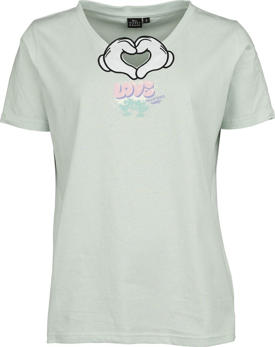 T-Shirt Manches courtes Disney de Mickey & Minnie Mouse - Love - S à XXL - pour Femme - vert - Mickey & Minnie Mouse