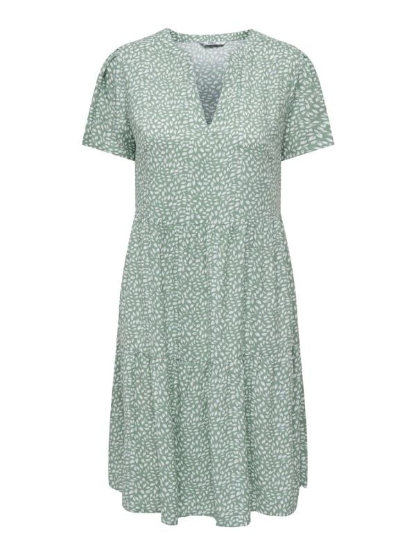 Robe courte  de Only - Onlzally Life S/S Thea NOOS - Robe - XS à L - pour Femme - vert/blanc - Only