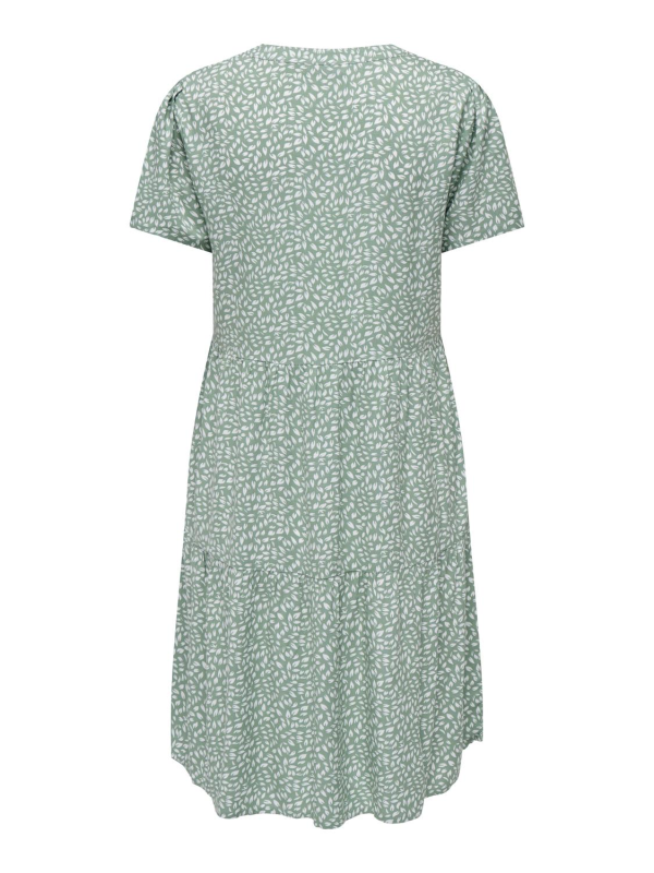 Robe courte  de Only - Onlzally Life S/S Thea NOOS - Robe - XS à XL - pour Femme - vert/blanc - Only - View 2