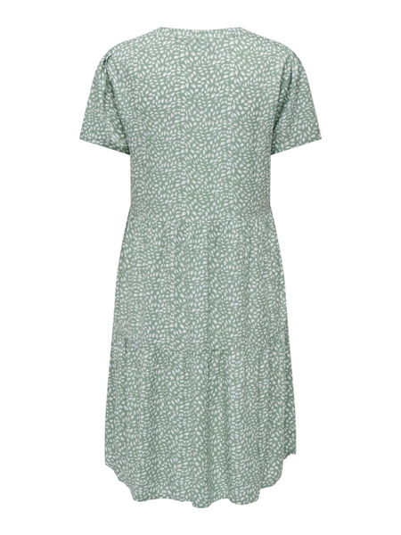 Robe courte  de Only - Onlzally Life S/S Thea NOOS - Robe - XS à L - pour Femme - vert/blanc - Only - View 2