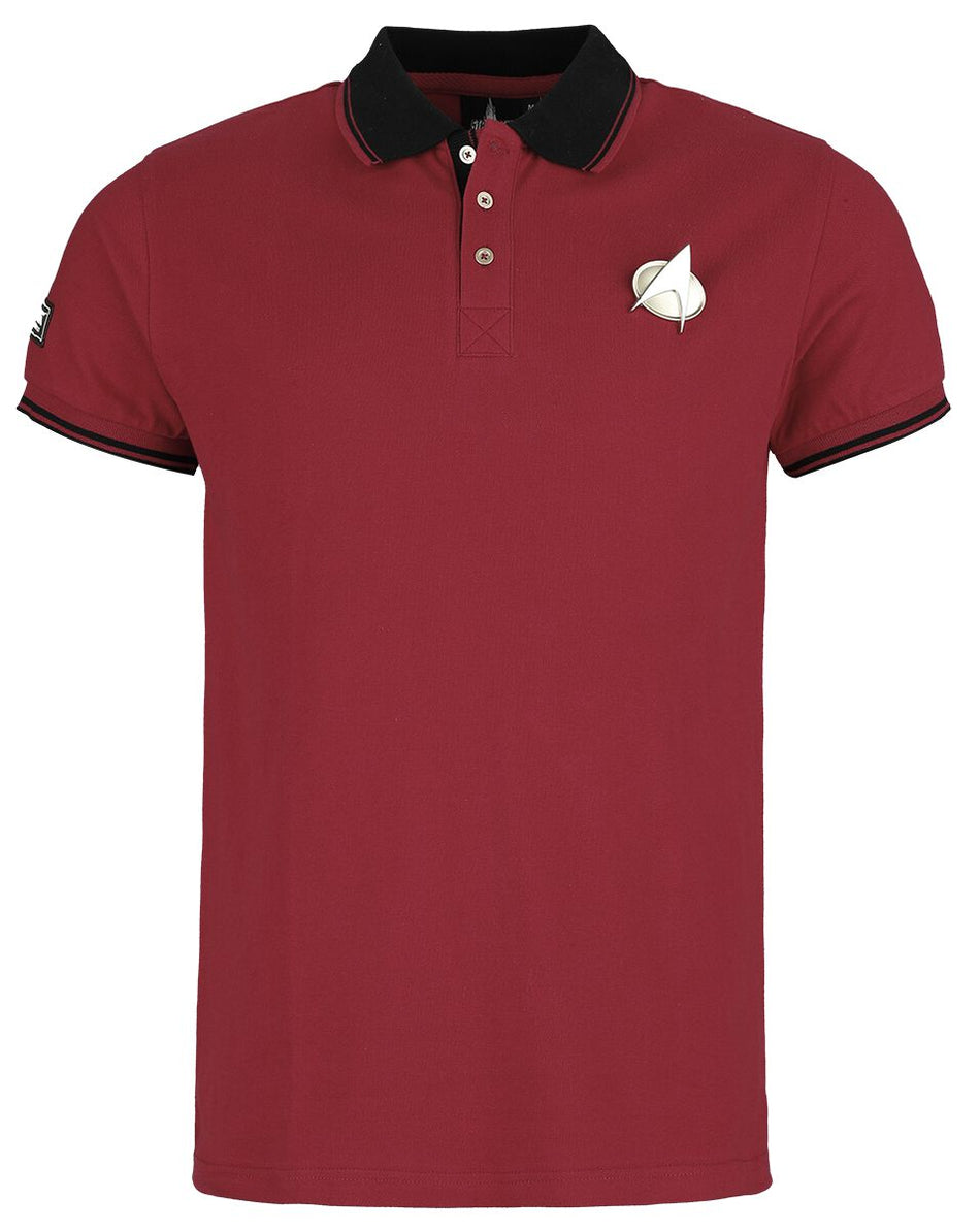 Polo  de Star Trek - La Nouvelle Génération - S à M - pour Homme - rouge - Star Trek