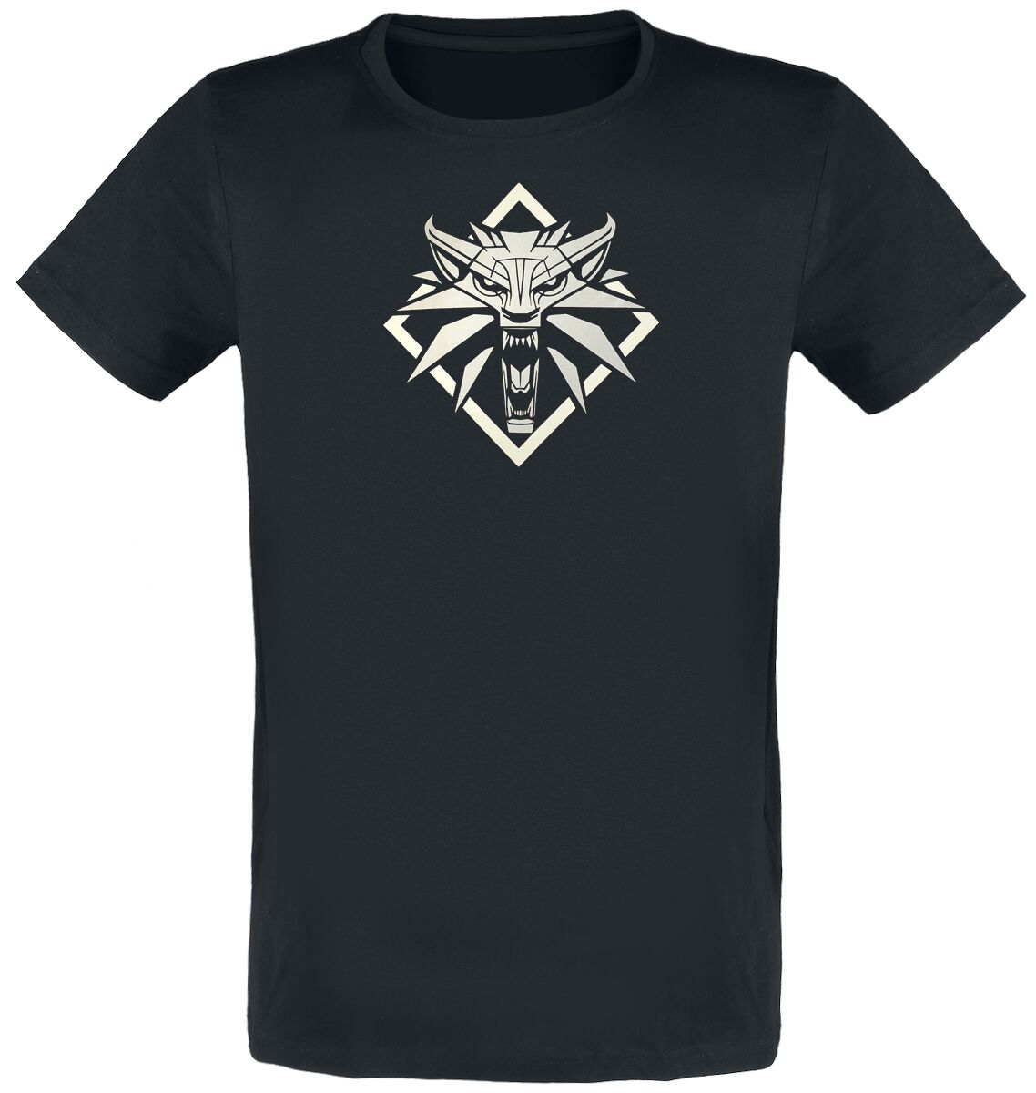 T-Shirt Manches courtes Gaming de The Witcher - Wolf Medallion - S à XXL - pour Homme - noir - The Witcher