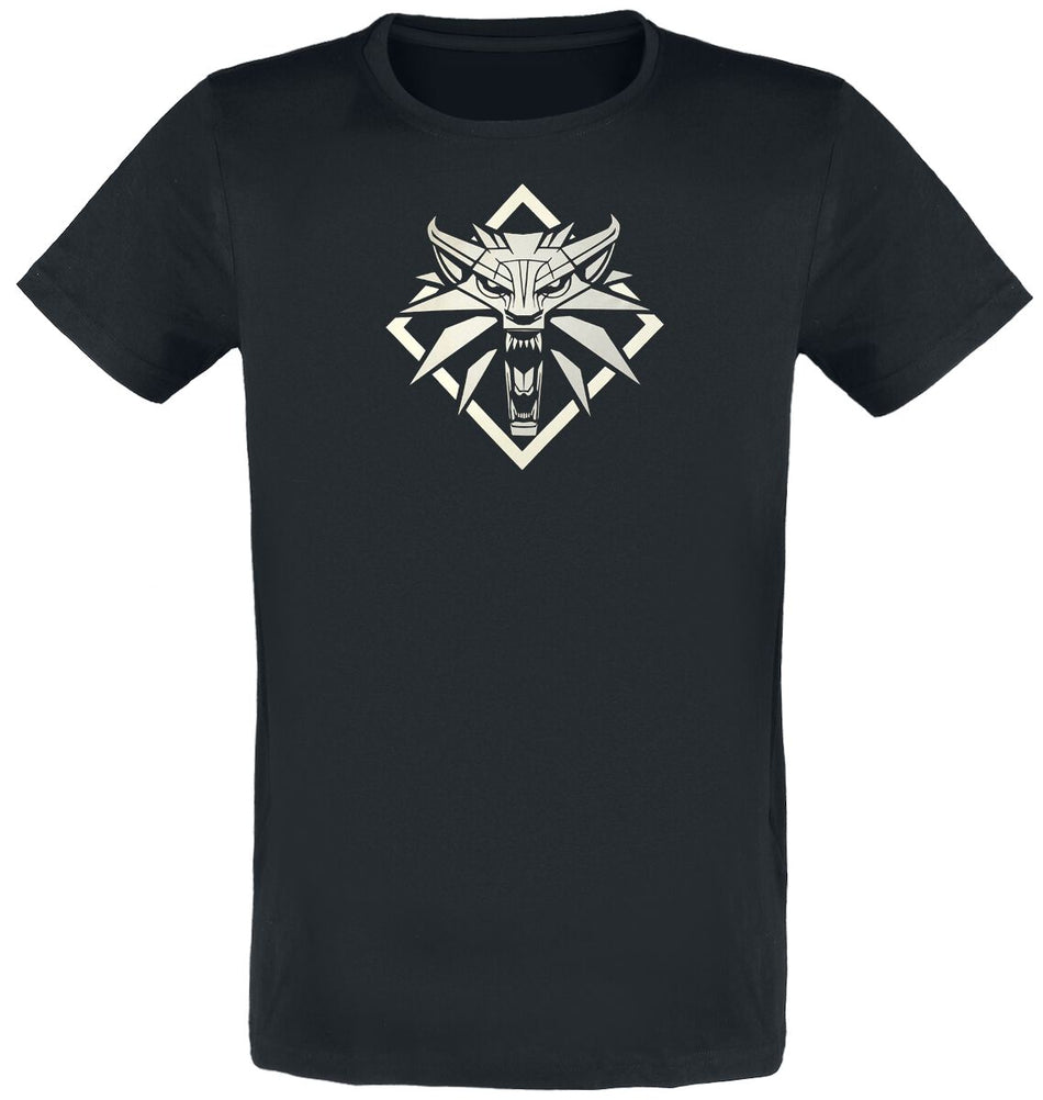 T-Shirt Manches courtes Gaming de The Witcher - Wolf Medallion - S à XXL - pour Homme - noir - The Witcher