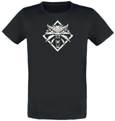 T-Shirt Manches courtes Gaming de The Witcher - Wolf Medallion - S à XXL - pour Homme - noir - The Witcher