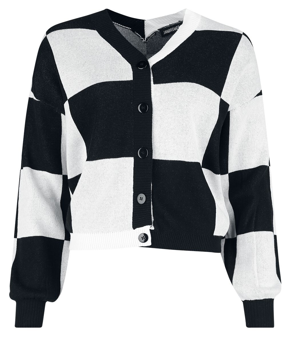 Gilets & Ponchos  de Jawbreaker - Big Checker Cardigan - XS à XXL - pour Femme - noir/blanc - Jawbreaker