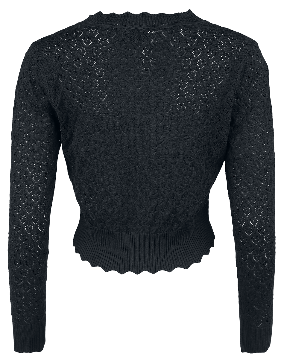 Gilets & Ponchos  de Voodoo Vixen - Heart Pattern Scallop Edge Cardigan - XS à XXL - pour Femme - noir - Voodoo Vixen - View 2