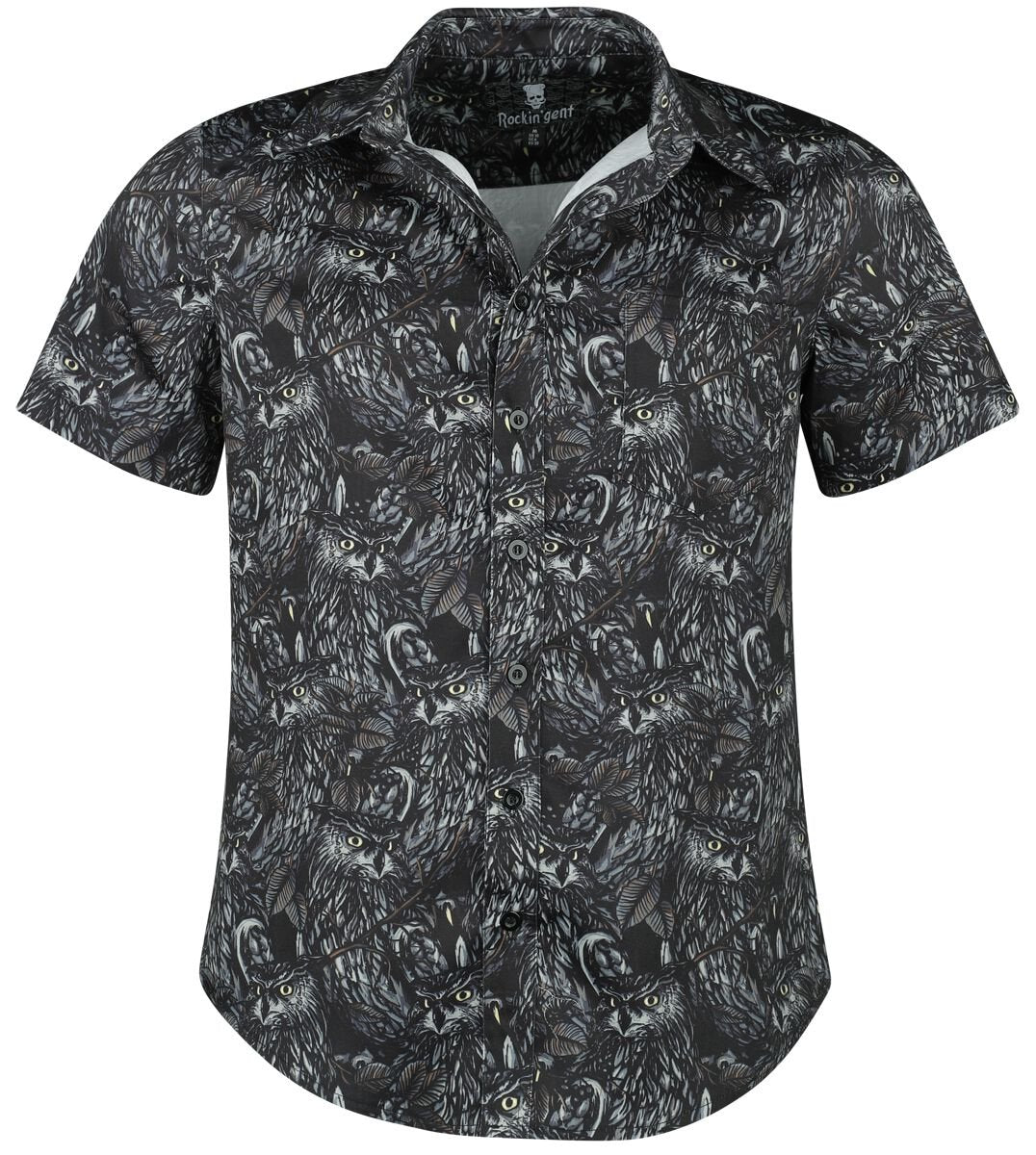 Chemise manches courtes  de Rockin' Gent - Chemise - Night Owl - S à XXL - pour Homme - noir - Rockin' Gent - Chemise