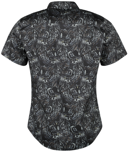 Chemise manches courtes  de Rockin' Gent - Chemise - Night Owl - M - pour Homme - noir - Rockin' Gent - Chemise - View 2