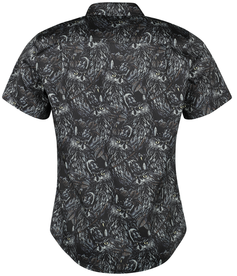 Chemise manches courtes  de Rockin' Gent - Chemise - Night Owl - M - pour Homme - noir - Rockin' Gent - Chemise - View 2