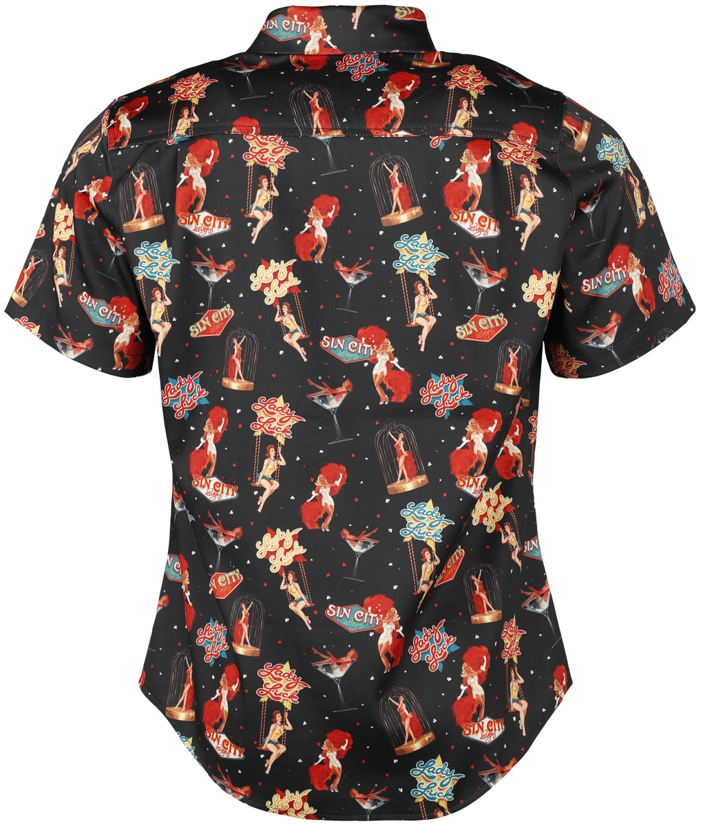 Chemise manches courtes Rockabilly de Rockin' Gent - Chemise - Las Vegas - M - pour Homme - noir - Rockin' Gent - Chemise - View 2