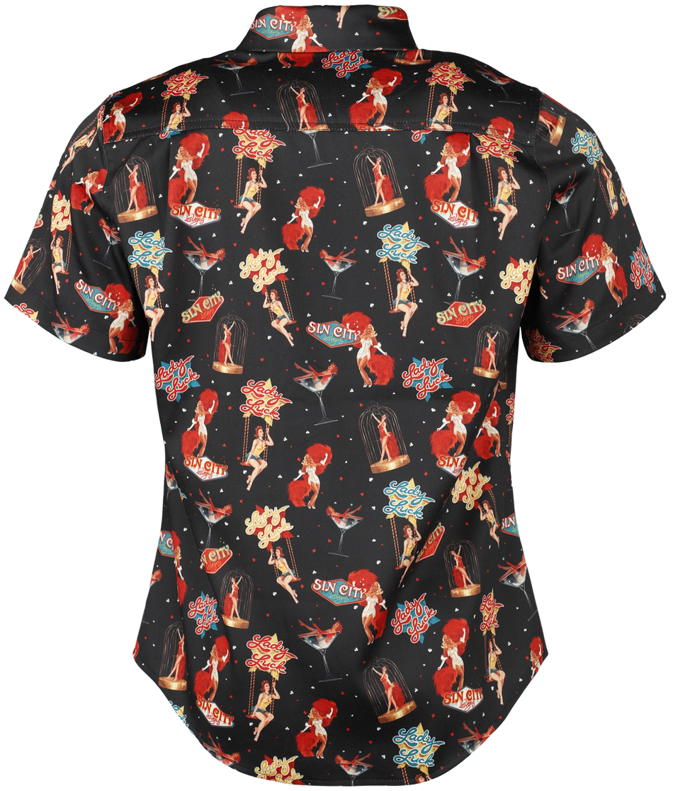 Chemise manches courtes Rockabilly de Rockin' Gent - Chemise - Las Vegas - M - pour Homme - noir - Rockin' Gent - Chemise - View 2