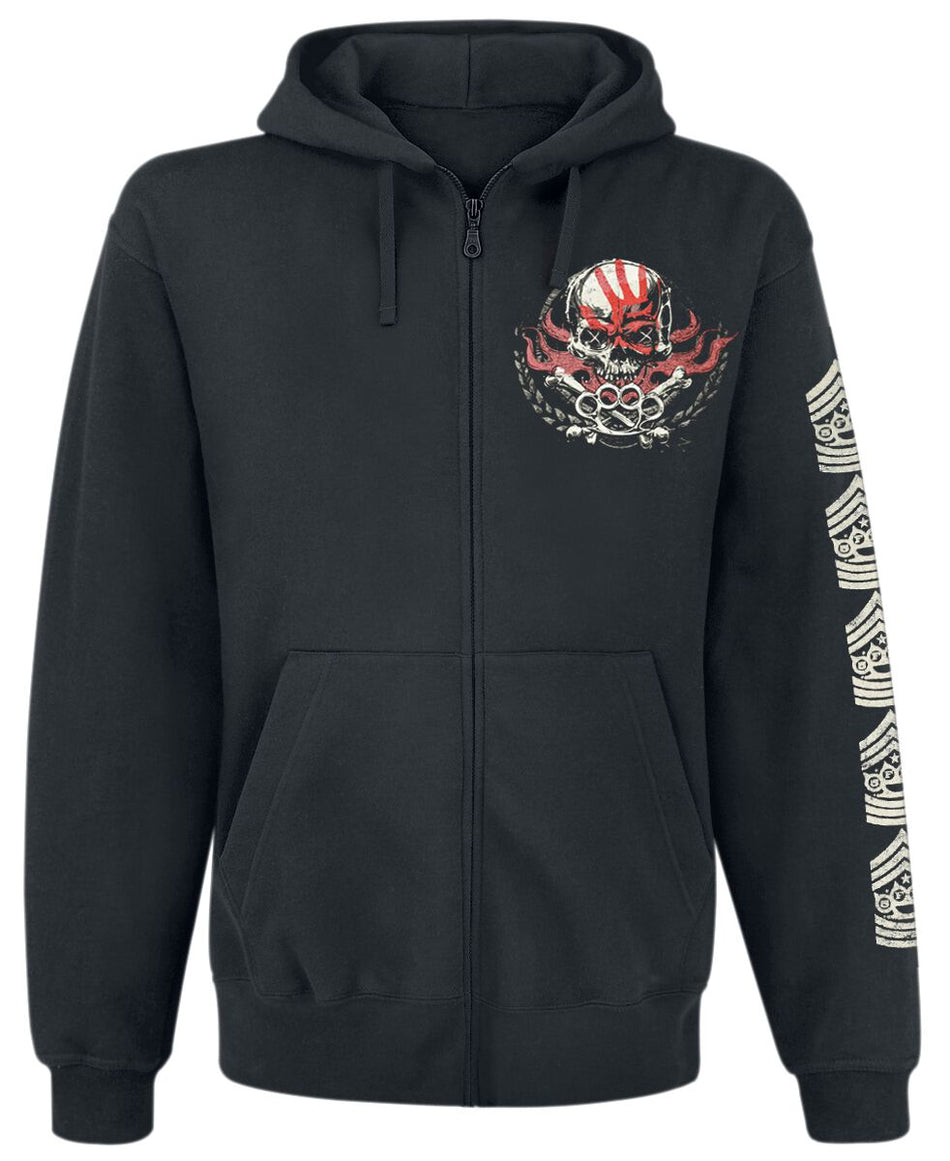 Sweat-shirt zippé à capuche  de Five Finger Death Punch - 100% Pure - S à XXL - pour Homme - noir - Five Finger Death Punch