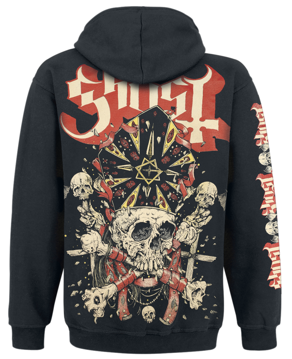 Sweat-shirt zippé à capuche  de Ghost - Distressed Papa Skull - S à XL - pour Homme - noir - Ghost - View 2