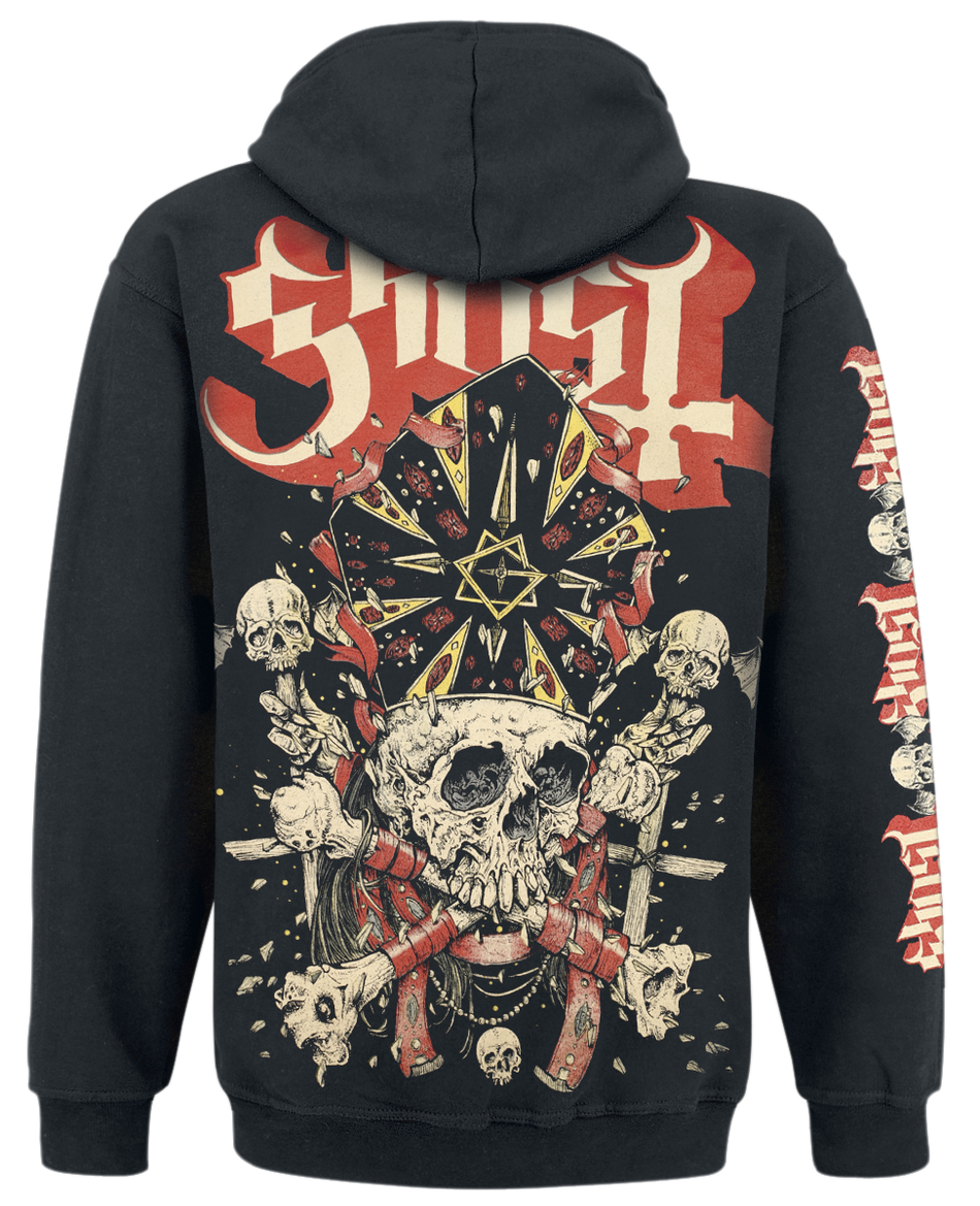 Sweat-shirt zippé à capuche  de Ghost - Distressed Papa Skull - S à XL - pour Homme - noir - Ghost - View 2