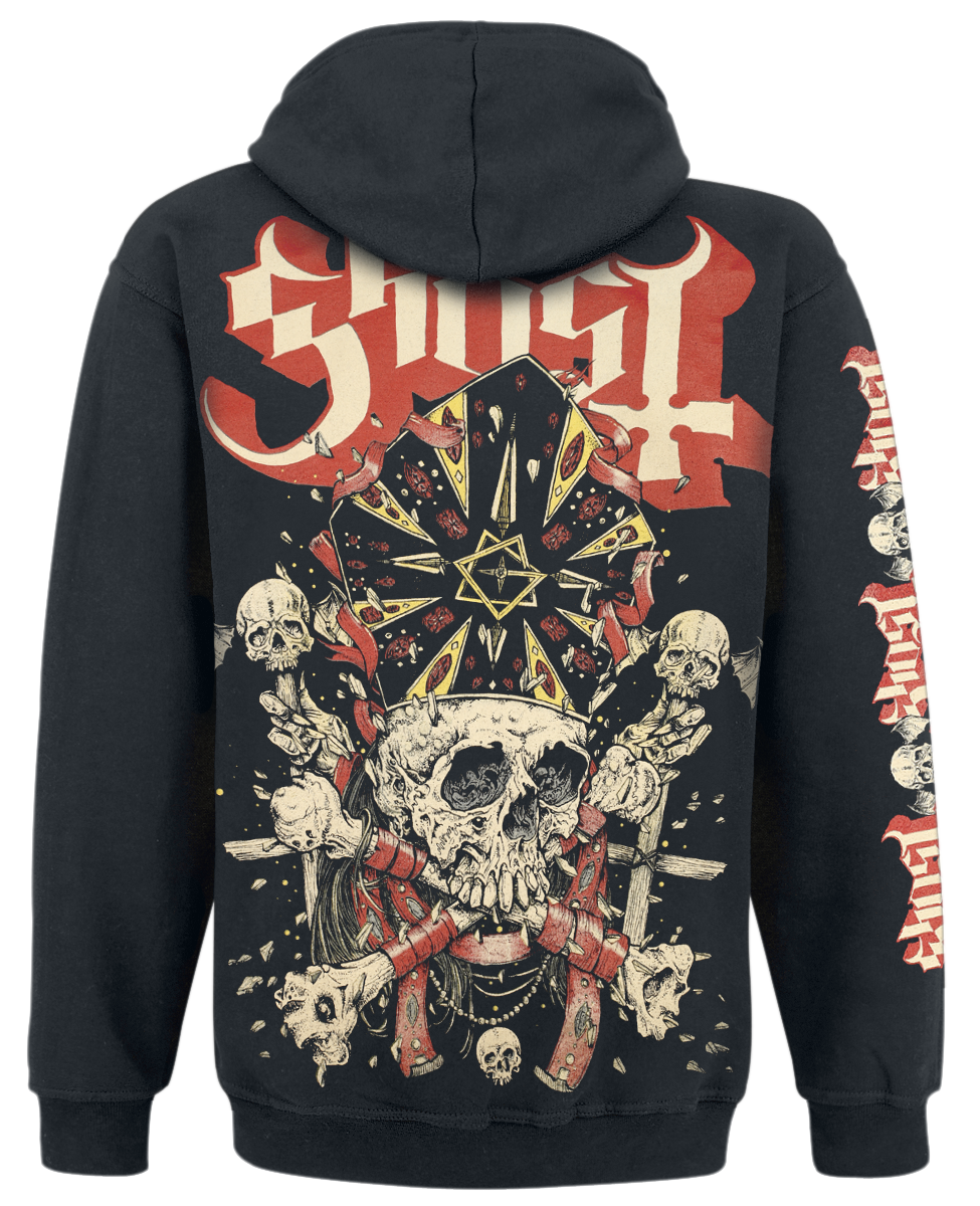 Sweat-shirt zippé à capuche  de Ghost - Distressed Papa Skull - S à XL - pour Homme - noir - Ghost - View 2