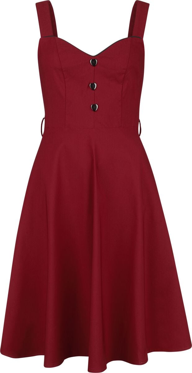 Robe mi-longue Rockabilly de Voodoo Vixen - Heart Nuckle Flare Dress - XS à 4XL - pour Femme - rouge - Voodoo Vixen