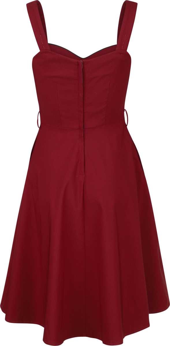 Robe mi-longue Rockabilly de Voodoo Vixen - Heart Nuckle Flare Dress - XS à 4XL - pour Femme - rouge - Voodoo Vixen - View 2