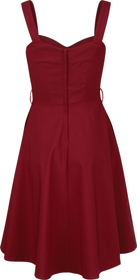 Robe mi-longue Rockabilly de Voodoo Vixen - Heart Nuckle Flare Dress - XS à 4XL - pour Femme - rouge - Voodoo Vixen - View 2