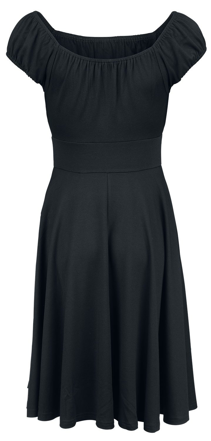 Robe mi-longue Rockabilly de Voodoo Vixen - Gathered Neckline Flare Dress - XS à S - pour Femme - noir - Voodoo Vixen - View 2