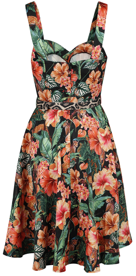 Robe mi-longue Rockabilly de Voodoo Vixen - Jungke Print Flare Dress - XS à 4XL - pour Femme - multicolore - Voodoo Vixen - View 2