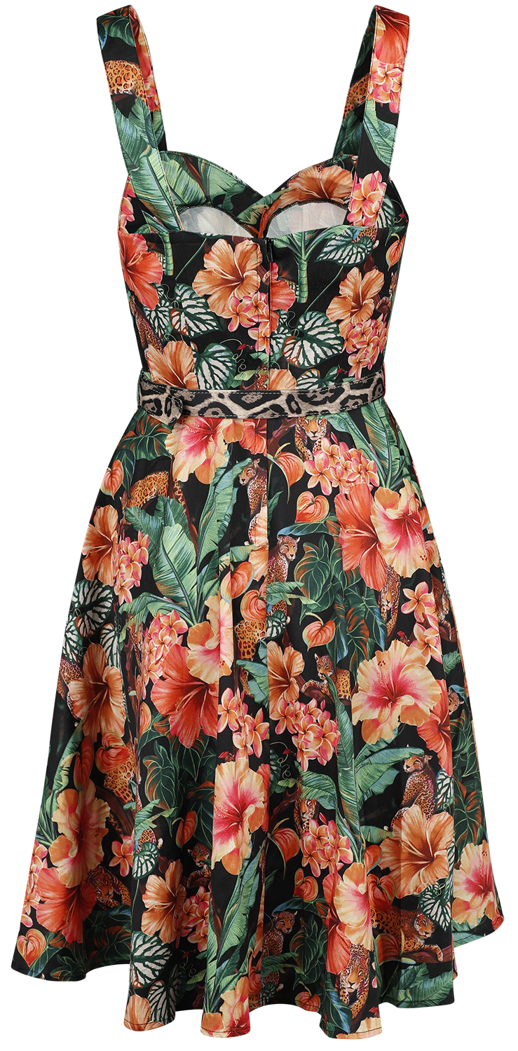Robe mi-longue Rockabilly de Voodoo Vixen - Jungke Print Flare Dress - XS à 4XL - pour Femme - multicolore - Voodoo Vixen - View 2