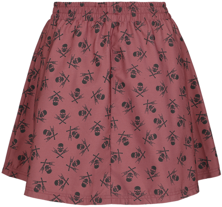Jupe courte  de Black Premium by EMP - A-Line Skirt with Skull Print - S à XL - pour Femme - rouge foncé - Black Premium by EMP - View 2