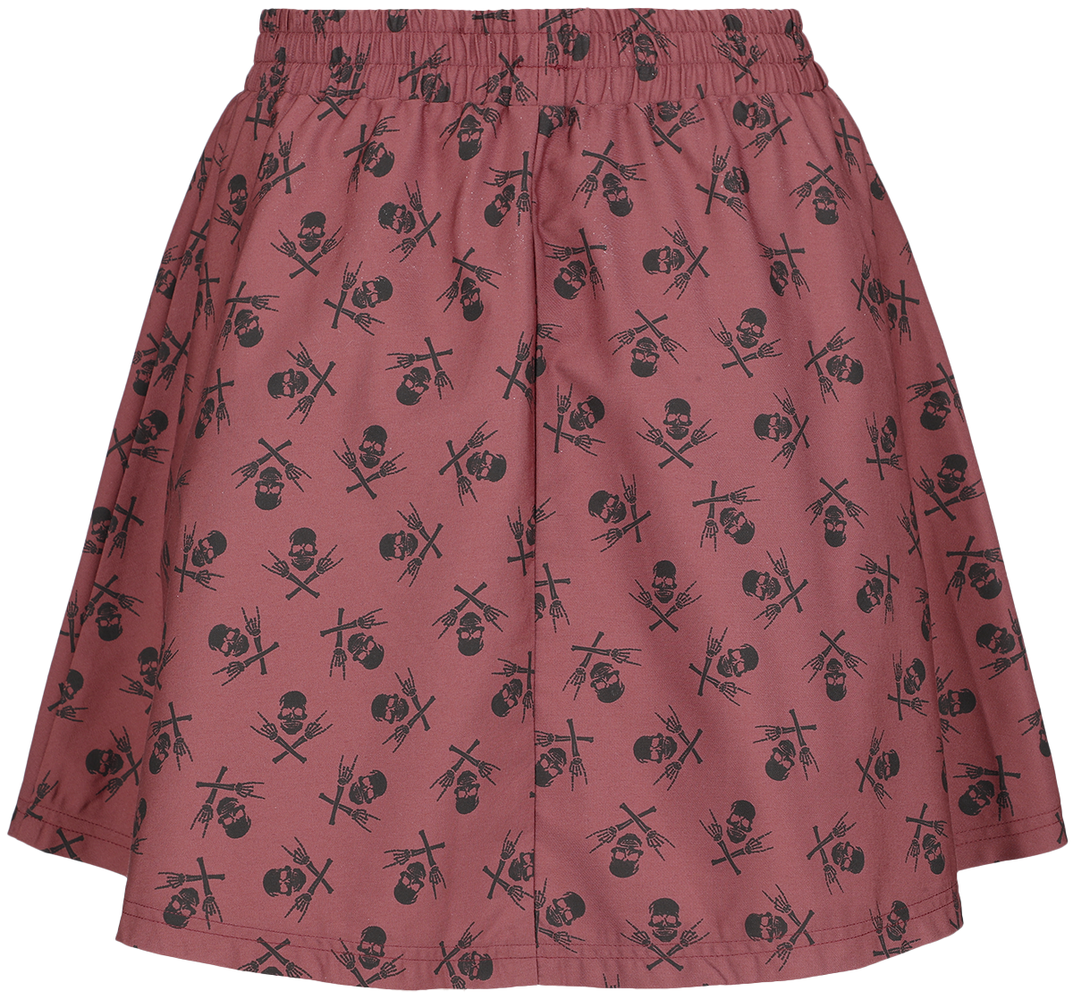 Jupe courte  de Black Premium by EMP - A-Line Skirt with Skull Print - S à XL - pour Femme - rouge foncé - Black Premium by EMP - View 2