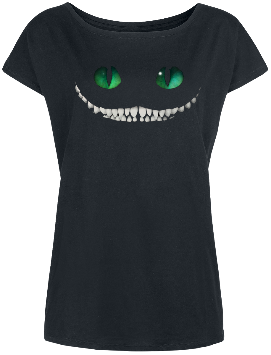 T-Shirt Manches courtes Disney de Alice Au Pays Des Merveilles - Cheshire Cat - S à XXL - pour Femme - noir - Alice Au Pays Des Merveilles - View 2
